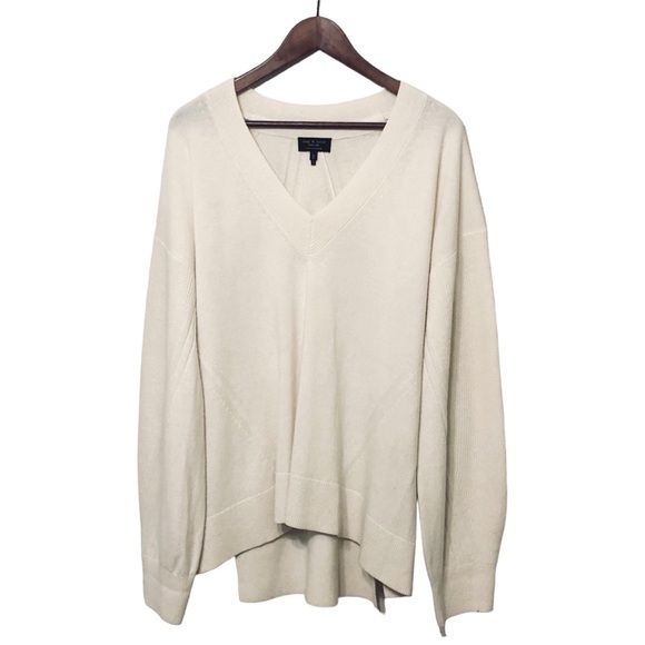 rag & bone Sweaters - Rag & Bone 100% Cashmere Sweater Women Size Large Ivory Oversized Long Sleeve